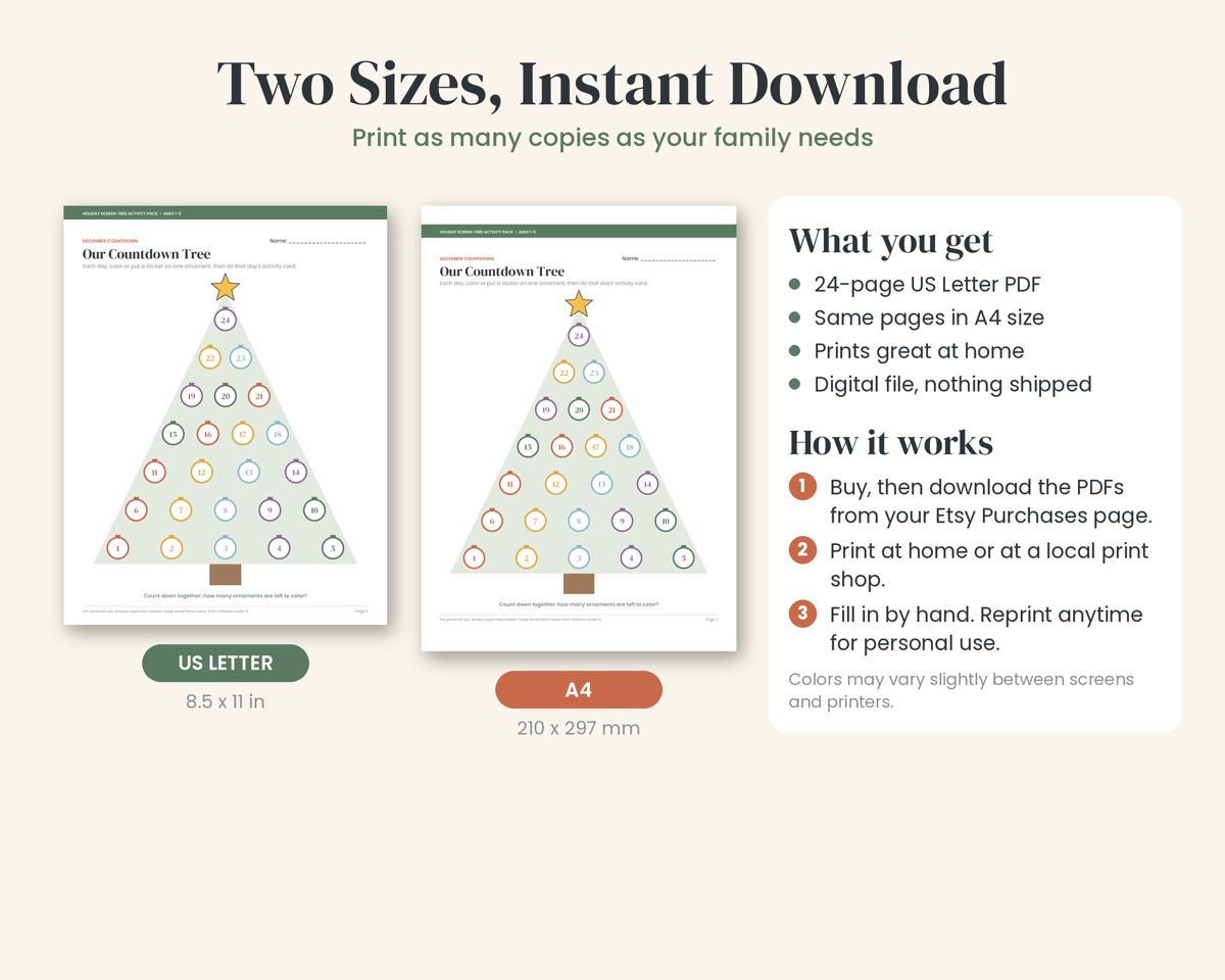 Holiday Screen-Free Activity Pack preview 6