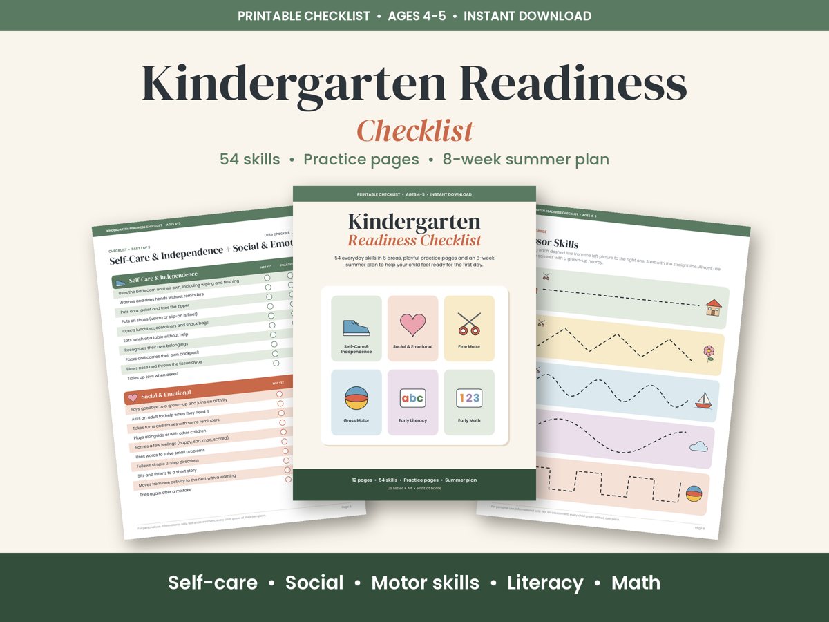 Kindergarten Readiness Checklist preview 1