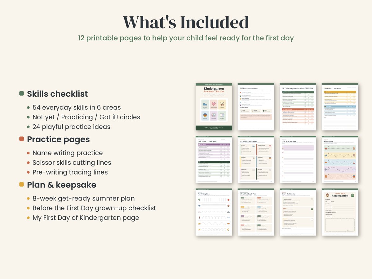 Kindergarten Readiness Checklist preview 2