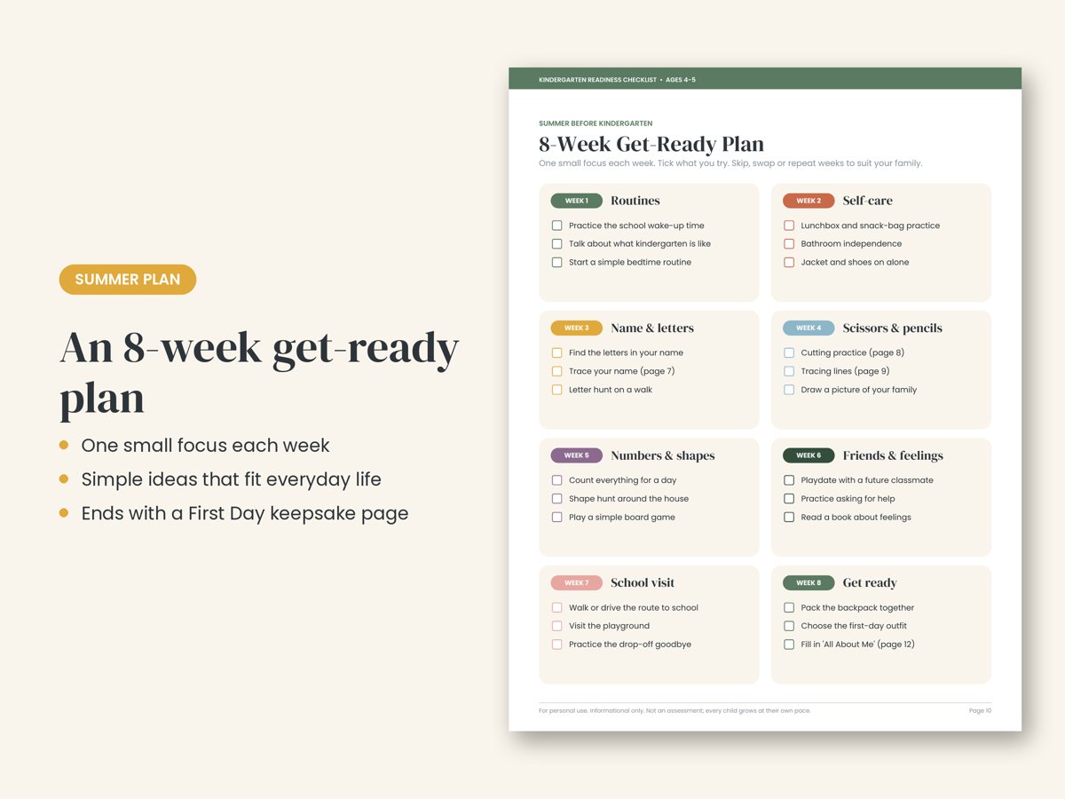 Kindergarten Readiness Checklist preview 5