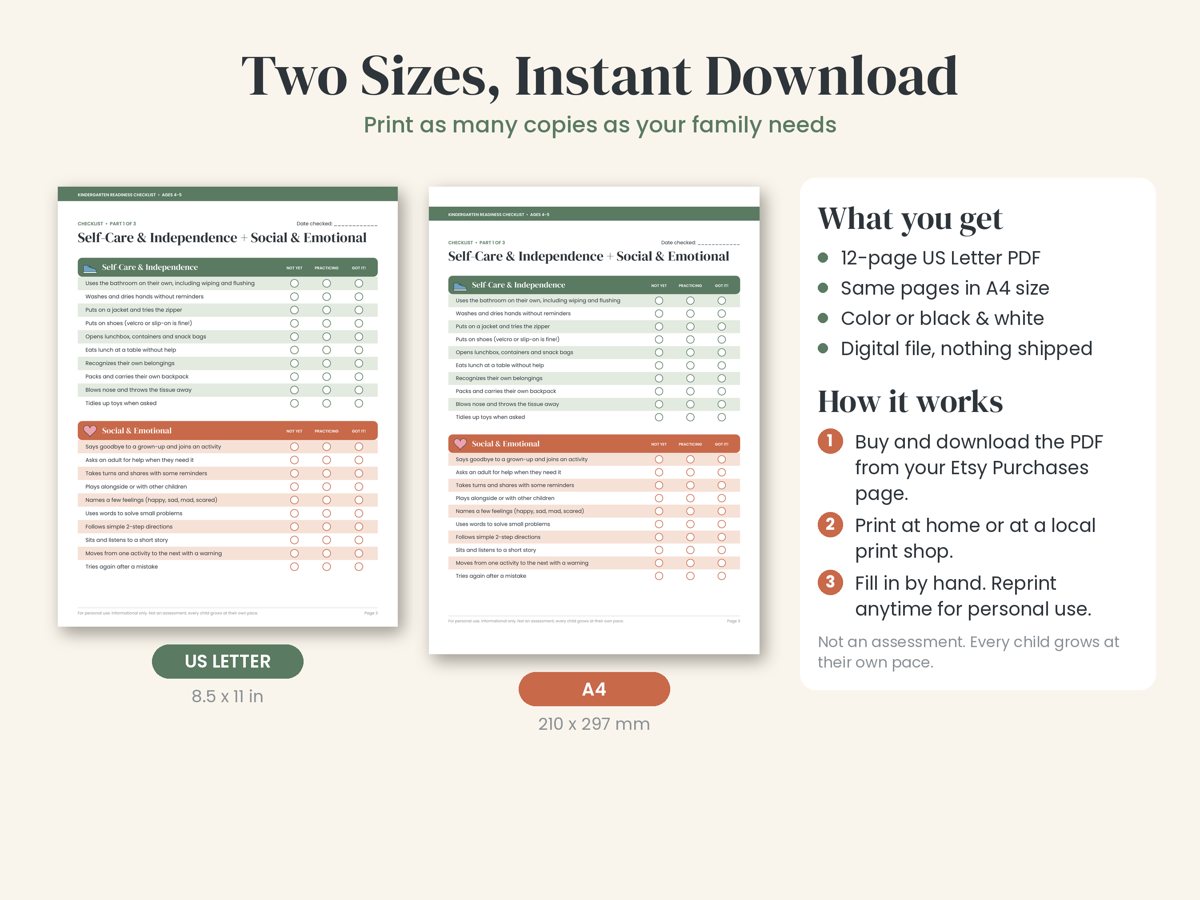 Kindergarten Readiness Checklist preview 6