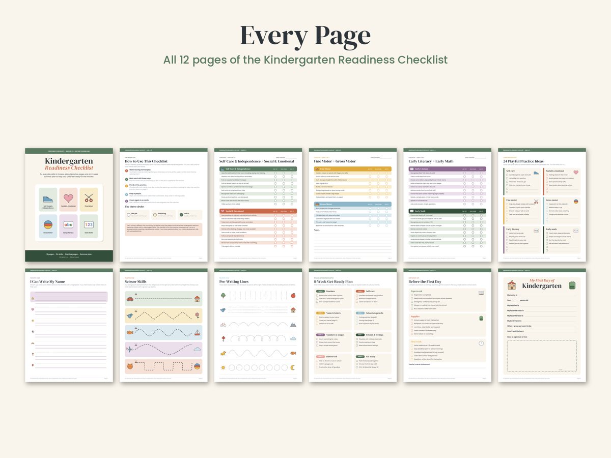 Kindergarten Readiness Checklist preview 7