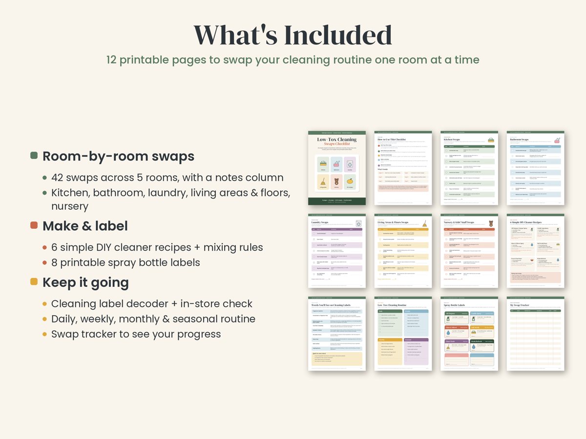 Low-Tox Cleaning Swaps Checklist preview 2
