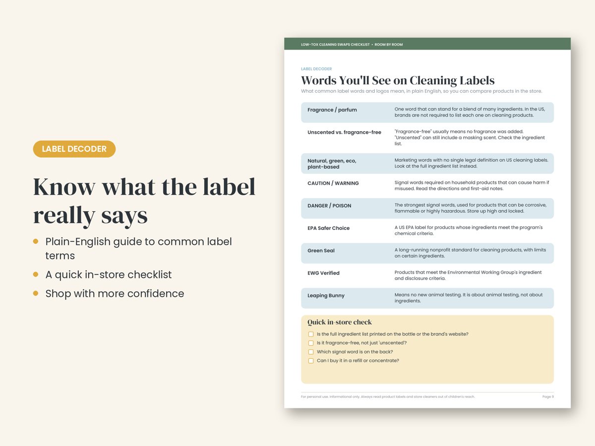 Low-Tox Cleaning Swaps Checklist preview 5