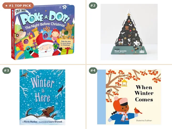 Melissa & Doug Poke-a-Dot: The Night Before Christmas, Wee Gallery Christmas Tree Floor Puzzle, Winter Is Here Board Book, When Winter Comes Board Book