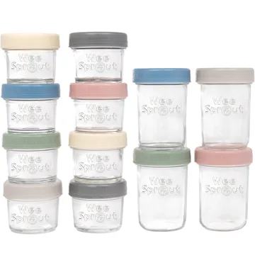 WeeSprout Tempered Glass Baby Food Jars (12-Pack)