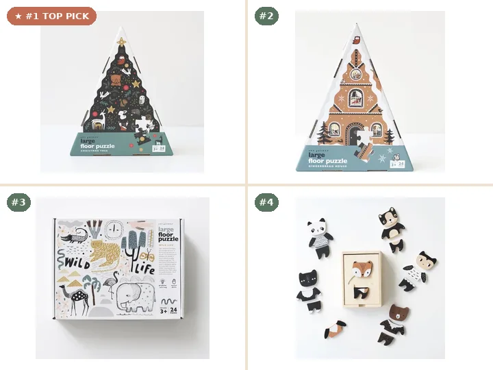 Wee Gallery Christmas Tree Floor Puzzle, Wee Gallery Gingerbread House Floor Puzzle, Wee Gallery Wild Life Floor Puzzle, Wee Gallery Mix & Match Animal Tiles