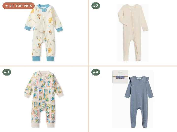 Burt's Bees Baby Organic Cotton Sleep & Play, Colored Organics Organic Cotton Zipper Sleeper, Burt's Bees Baby Organic Cotton Footless Sleep & Play, Colored Organics Organic Pointelle Winter Sleeper Set
