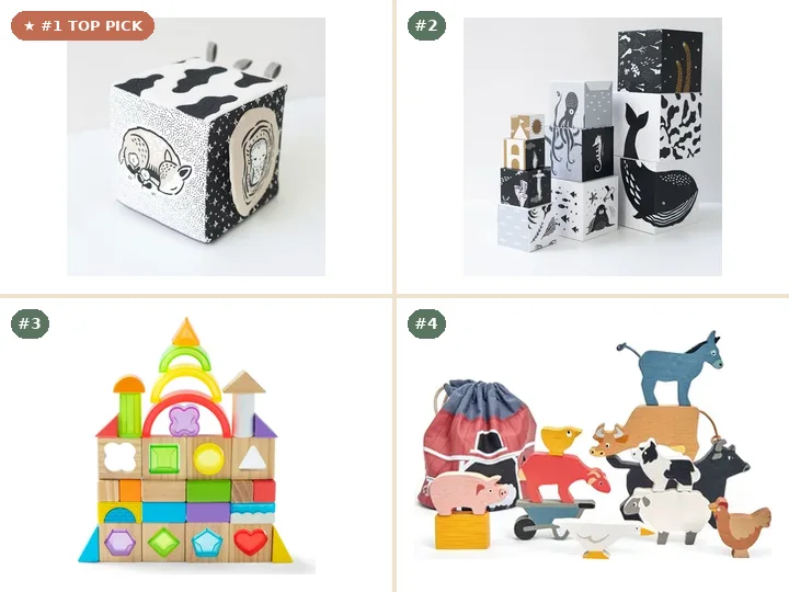 Wee Gallery Soft Block - Baby Animals, Wee Gallery Nesting Blocks - Ocean Animals, Melissa & Doug Sensory Matching Blocks, Tender Leaf Toys Stacking Farmyard