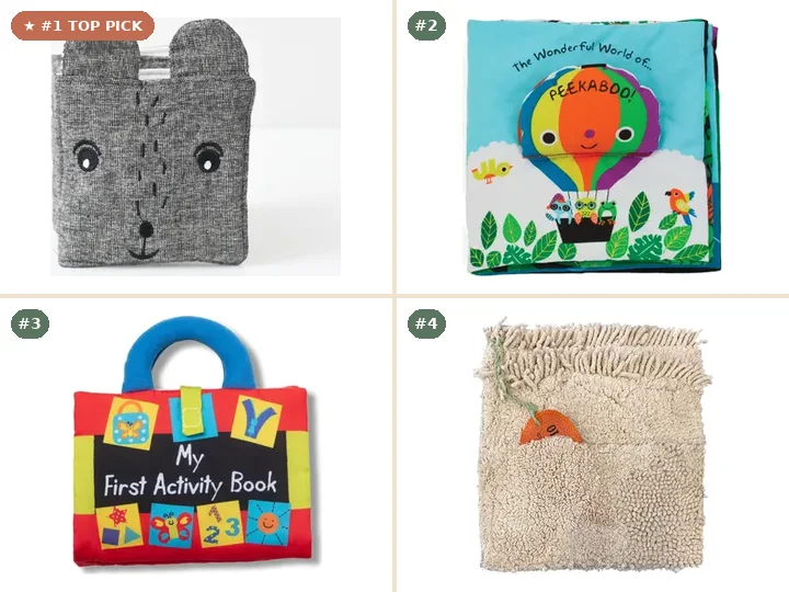 Wee Gallery Friendly Faces in the Wild Soft Cloth Book, Melissa & Doug K's Kids Peekaboo Soft Activity Book, Melissa & Doug K's Kids My First Activity Cloth Book, Oli & Carol Handmade Cotton Textile Quiet Book