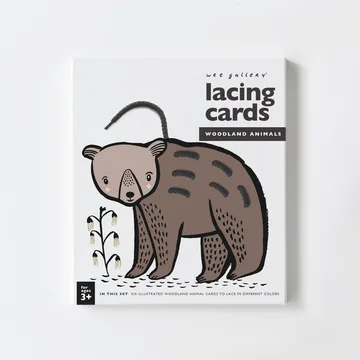 Wee Gallery Woodland Animals Thick Board Lacing Cards