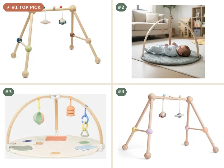 PlanToys Wooden Play Gym (Orchard), Avenlur Sapling Wooden Baby Play Gym, Lalo The Play Gym II, PlanToys Wooden Play Gym (Pastel)