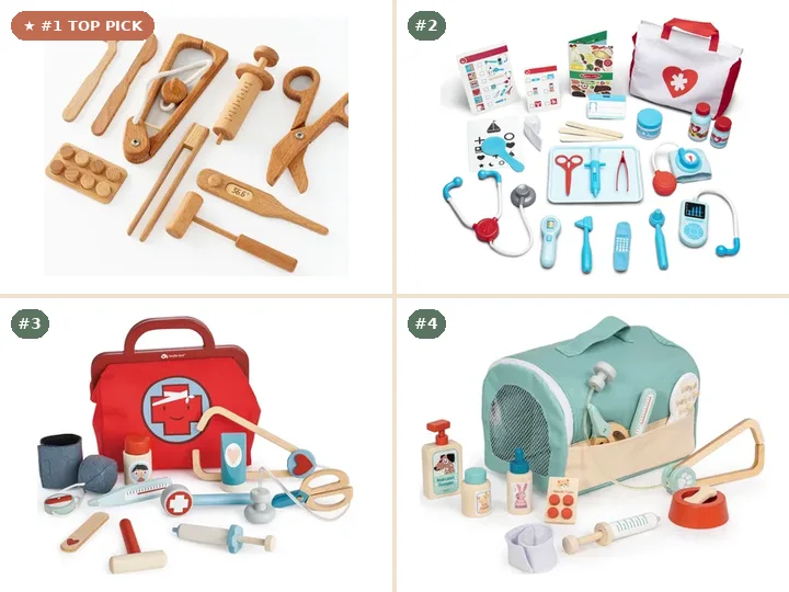 Avenlur Wooden Doctor Play Set, Melissa & Doug Get Well Doctor's Kit, Tender Leaf Toys Doctor's Bag, Tender Leaf Toys Animal Rescue Vet Case