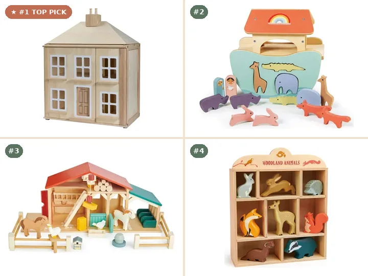 PlanToys Georgian Dollhouse, Tender Leaf Toys Little Noah's Ark, Tender Leaf Toys Tender Leaf Farm, Tender Leaf Toys Woodland Animals
