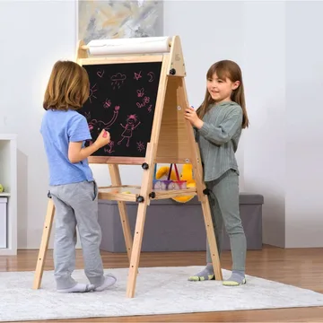 Avenlur Foldable Wooden Kids Art Easel with Paper Roll